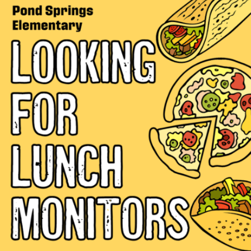 Lunch Monitors Needed